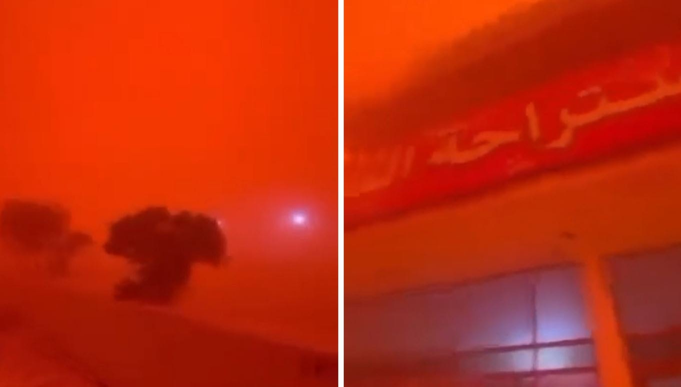 Mekke'nin ardından Suriye'de de gökyüzü kızıla döndü