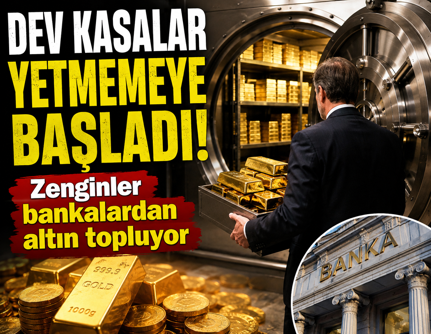 Dev kasalar yetmemeye başladı: Zenginler bankalardan altın topluyor