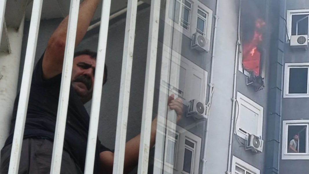 Yangında can pazarı! Alevler iki daireyi küle çevirdi; mahsur kalan aile kurtarıldı