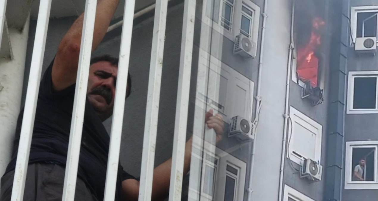 Yangında can pazarı! Alevler iki daireyi küle çevirdi; mahsur kalan aile kurtarıldı