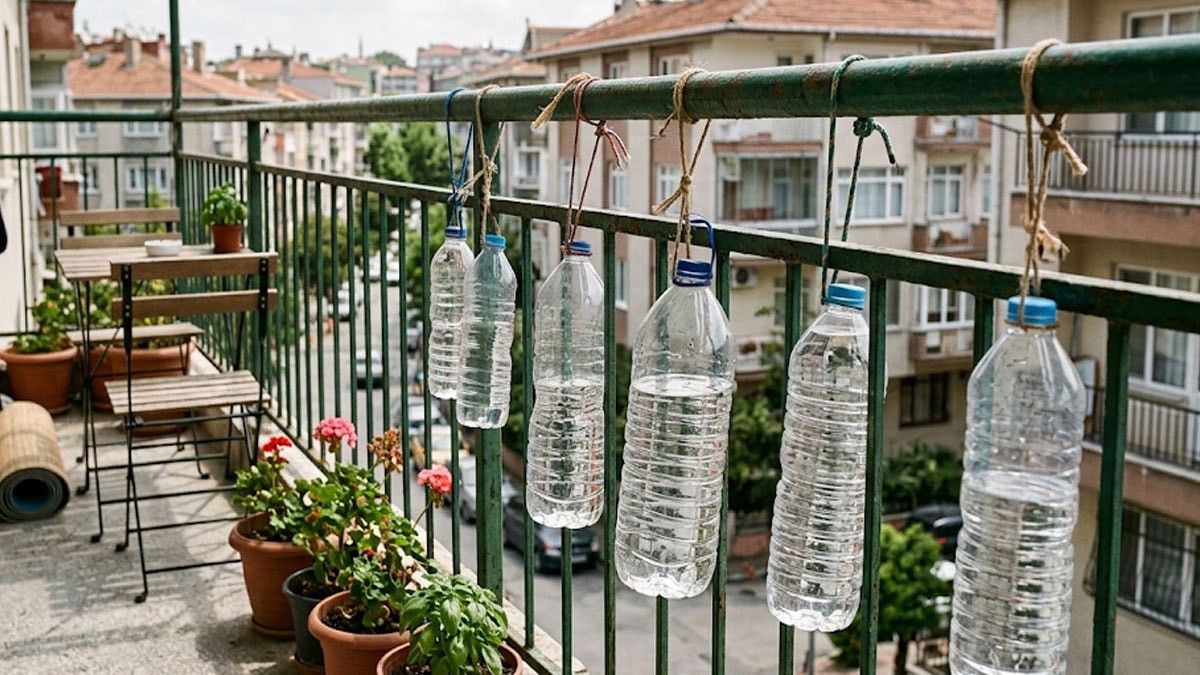 Balkonuna pet şişe asan komşunuzun meğer bir bildiği varmış