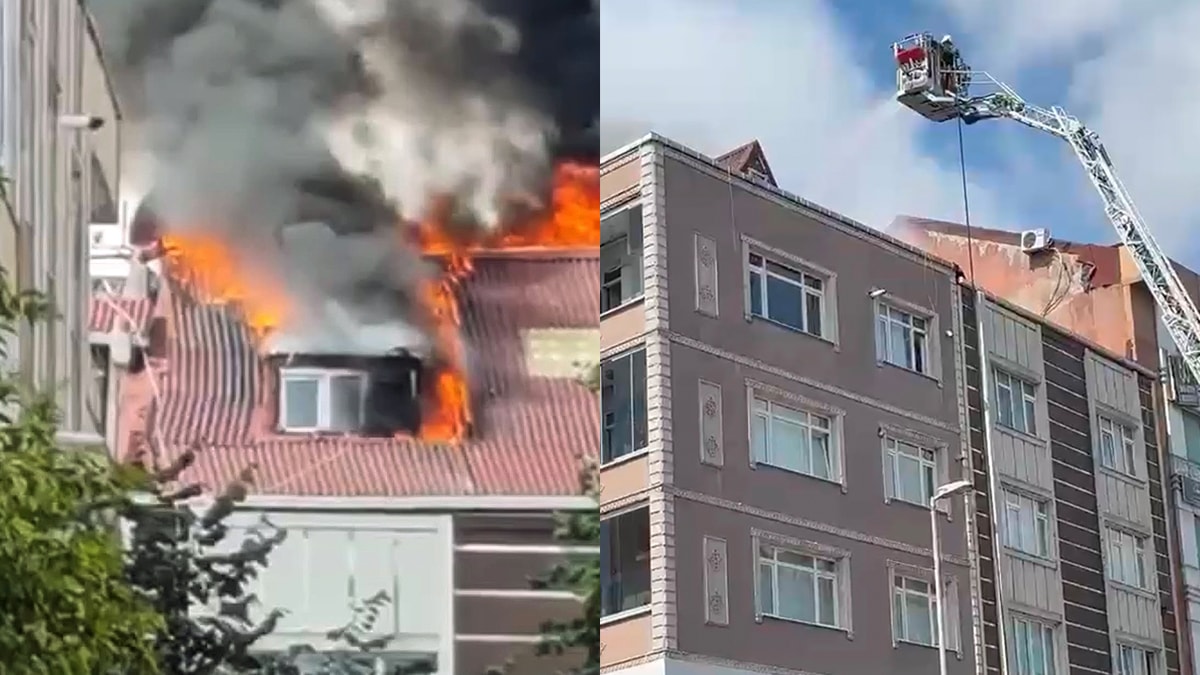 Bayrampaşa'da binanın çatı katında çıkan yangın söndürüldü