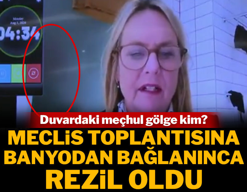 Meclis toplantısına banyodan bağlanınca rezil oldu: Arkadaki meçhul gölge kim?