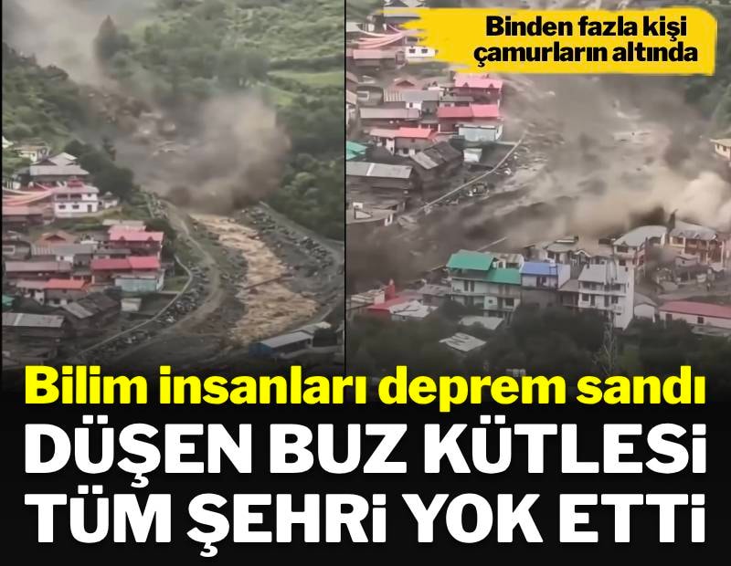 Nepal'de düşen buzul deprem etkisi yarattı