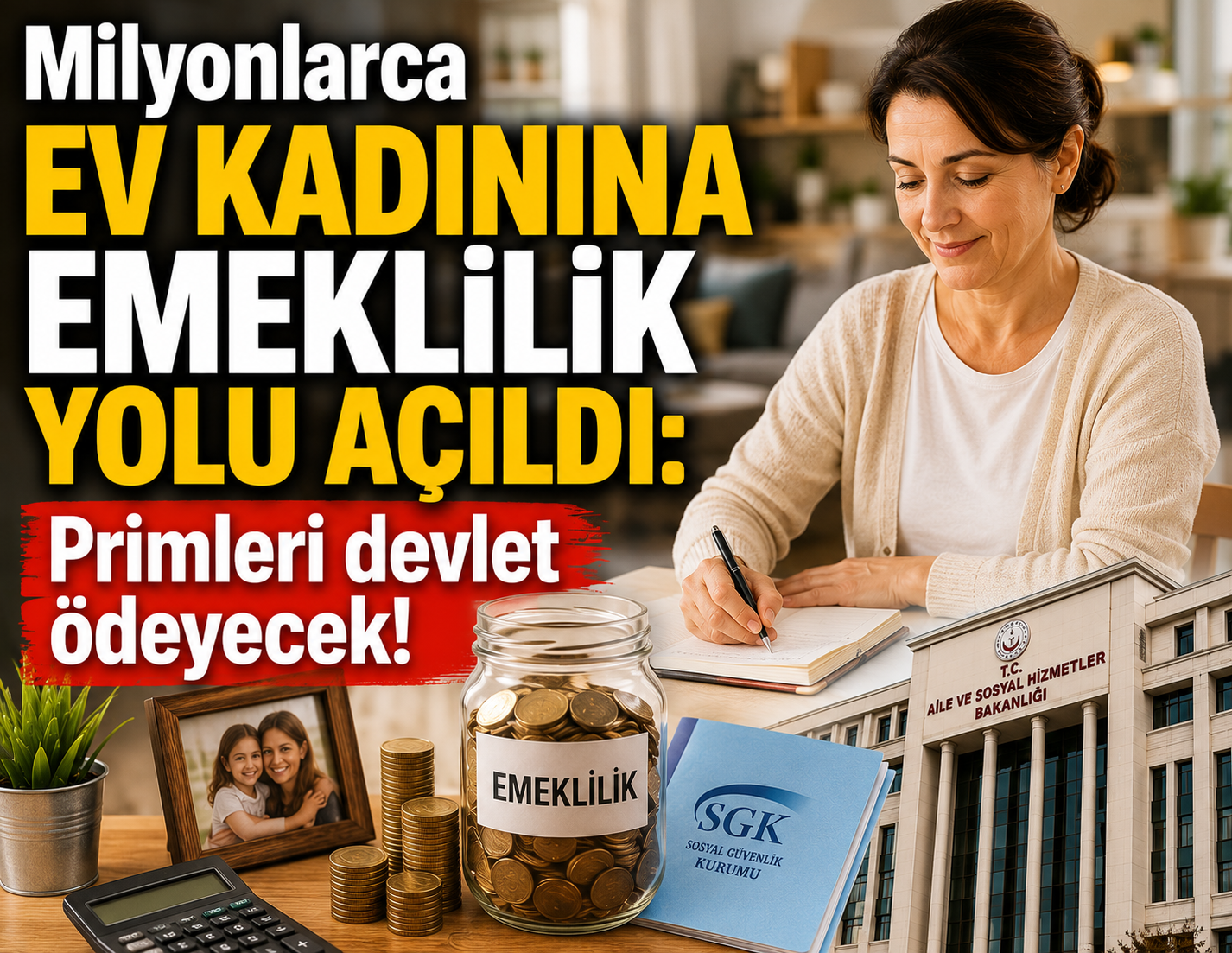 Milyonlarca ev kadınına emeklilik yolu açıldı: Primleri devlet ödeyecek!