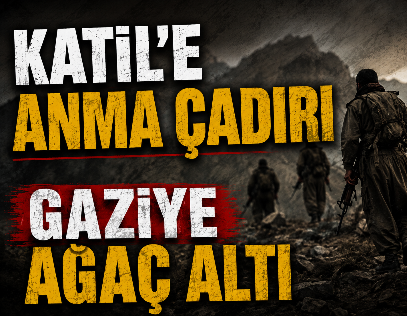 ‘Katil anma’ çadırı, gaziye ağaç altı