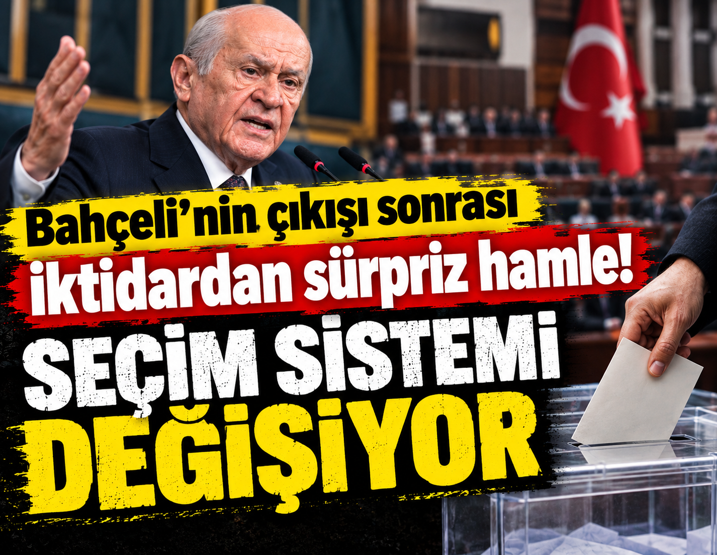 Bahçeli'nin çıkışının ardından iktidardan sürpriz hamle! Seçim sistemi değişiyor