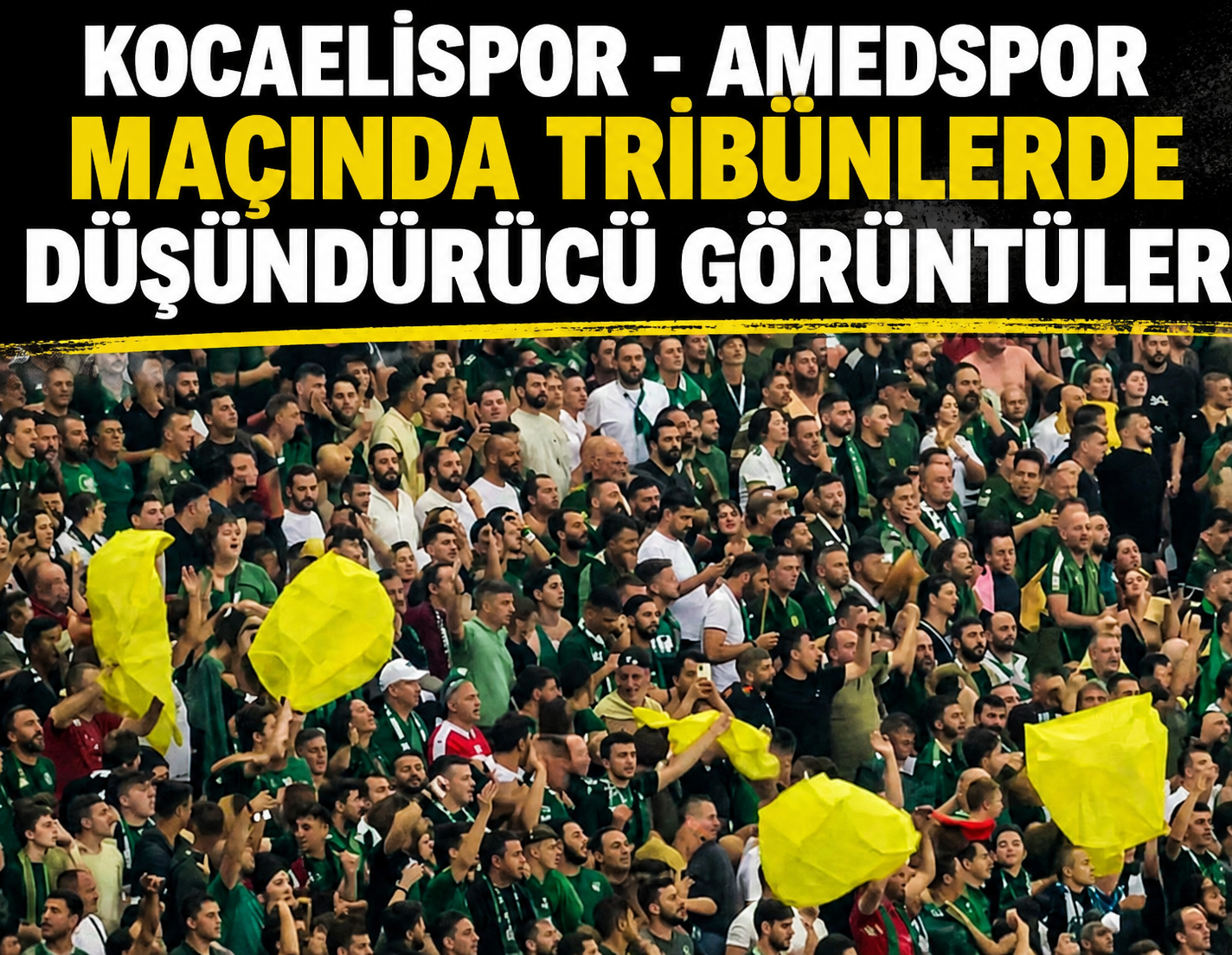 Kocaelispor - Amedspor maçında tribünlerde düşündürücü görüntüler