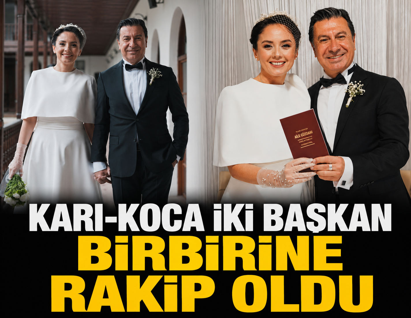 Karı-koca iki başkan birbirine rakip oldu
