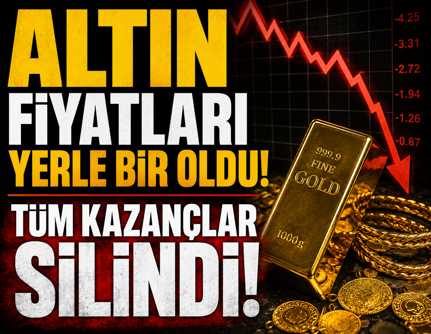 Altın fiyatları yerle bir oldu! Tüm kazançlar silindi