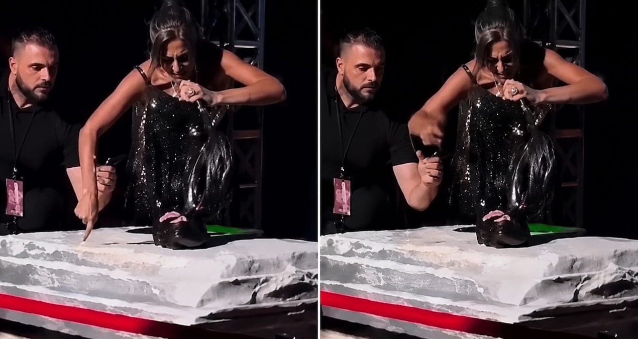 Yıldız Tilbe sahnede sinirlendi güvenliği itti