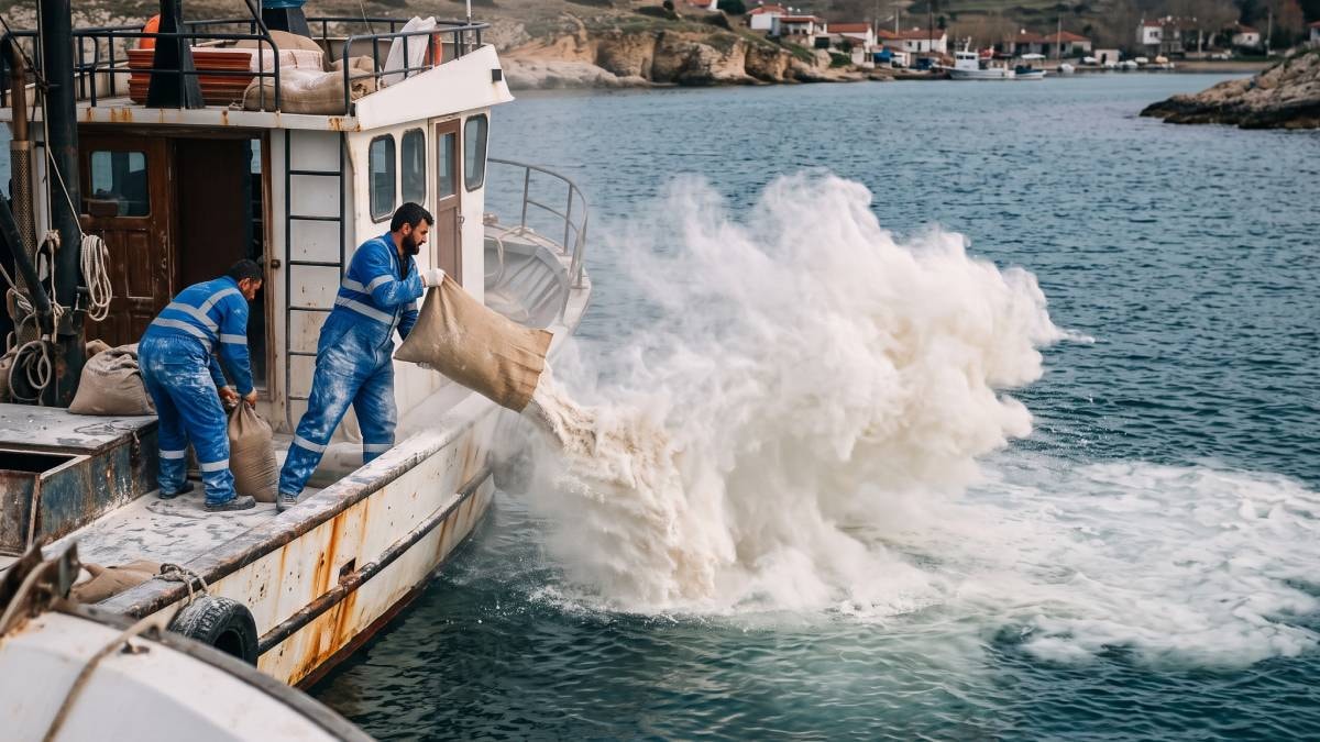 Denize döktükleri tonlarca unla imkansızı başardılar