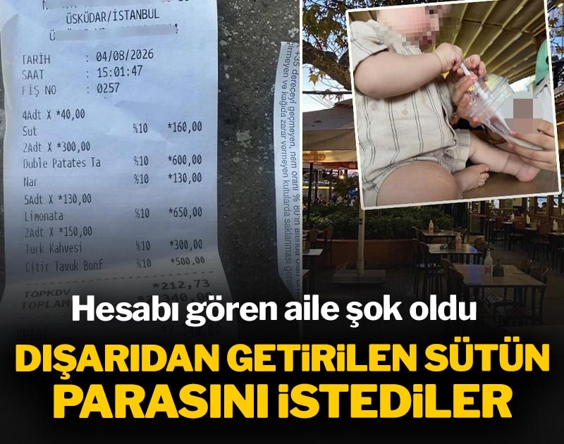 Dışarıdan getirilen sütün parasını istediler: Hesabı gören aile şok oldu