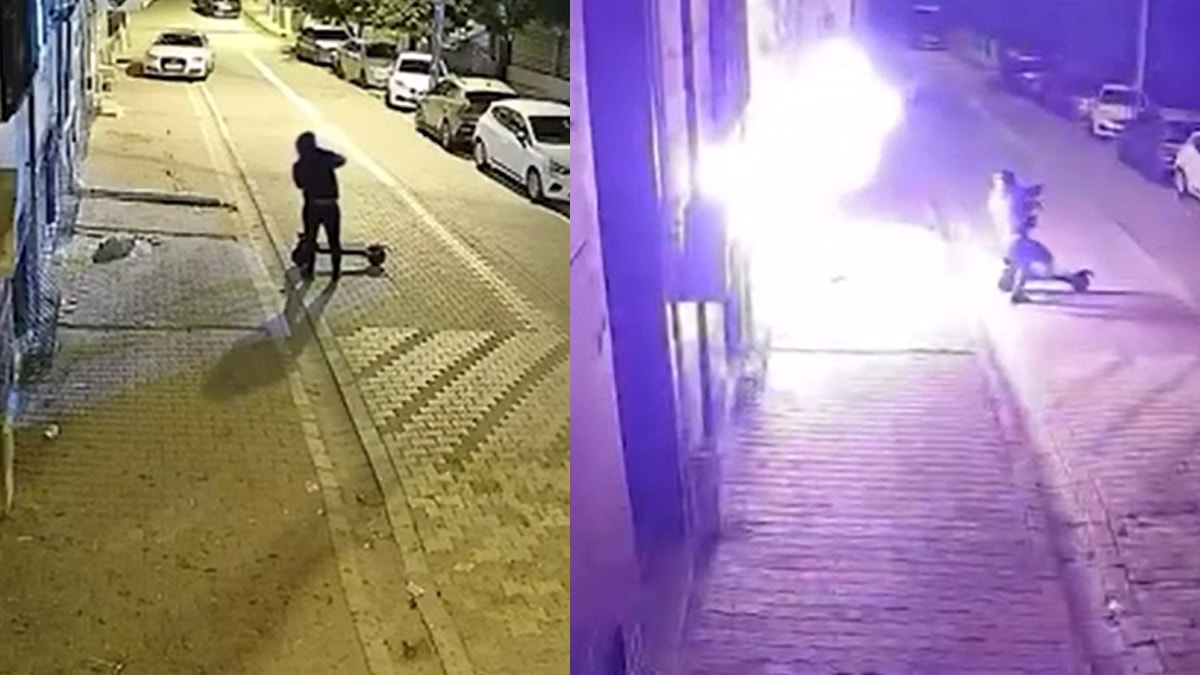 Esenyurt'ta dehşet anları: Skuterla geldi, daireyi ateşe verip kaçtı