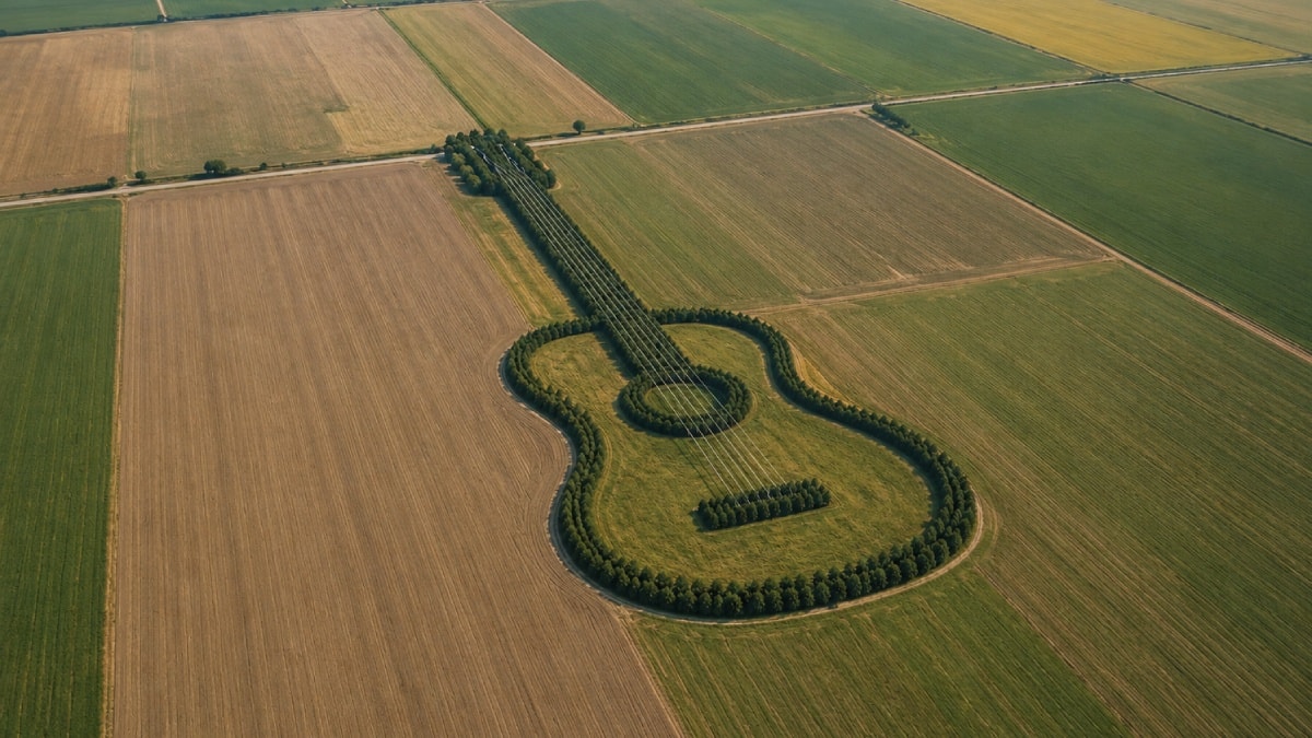 7 bin ağacı tek tek dikip dev bir gitar yaptı