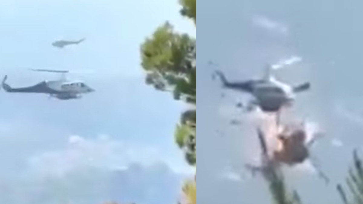 Yangın söndürme esnasında facia! İki helikopter havada çarpıştı