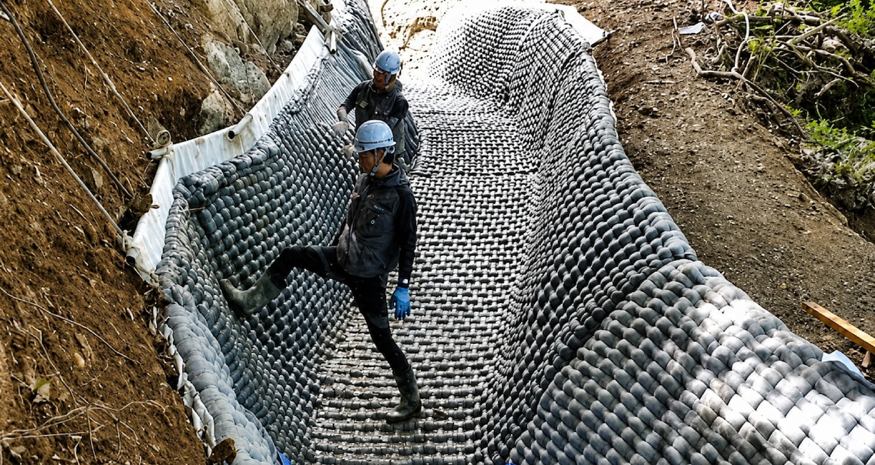 İnşaatlarda kalıbın yerini kumaş aldı: 1 ay sürecek iş 2 günde tamamlandı