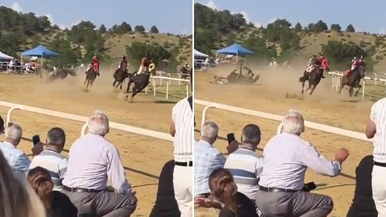 Piste bir anda daldı, ortalığı birbirine kattı! Jokey yaralandı iki at öldü