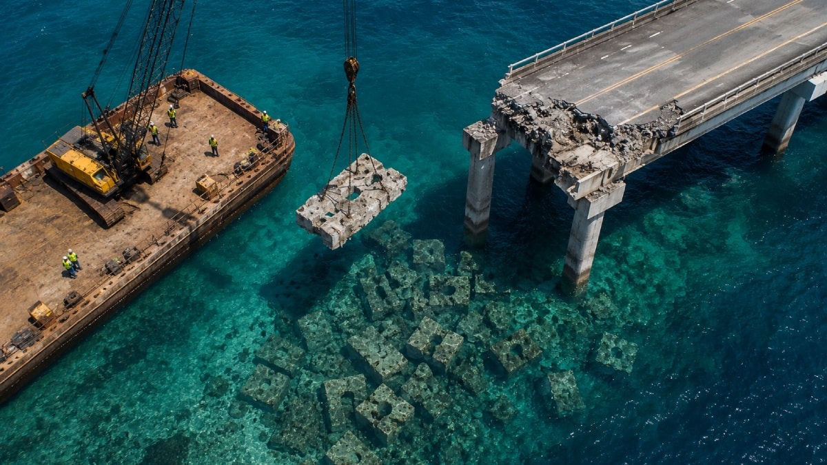 20 bin ton betonu denizin dibine bıraktılar