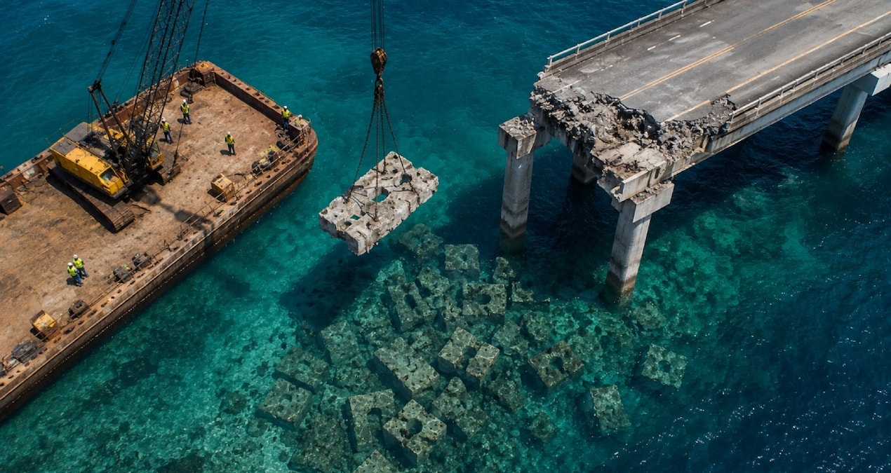 20 bin ton betonu denizin dibine bıraktılar