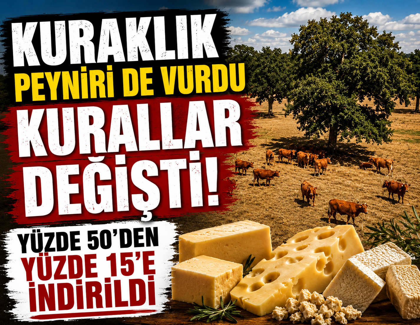 Kuraklık peyniri de vurdu, kurallar değişti: Yüzde 50’den yüzde 15’e indirildi