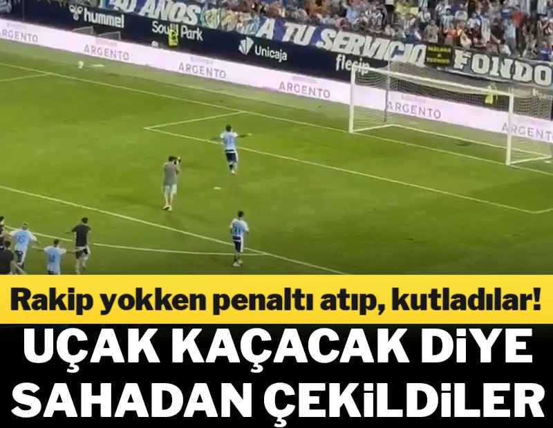 Uçak kaçacak diye sahadan çekildiler, boş kaleye penaltı atıp kutladılar