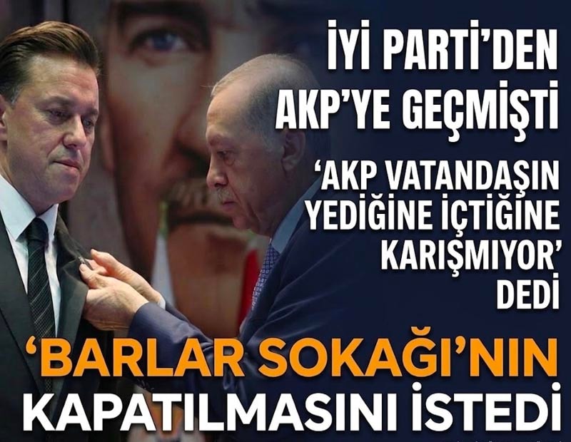 "AKP vatandaşın yediğine içtiğine karışmıyor' dedi ama 'Barlar Sokağı'nın kapatılmasını istedi