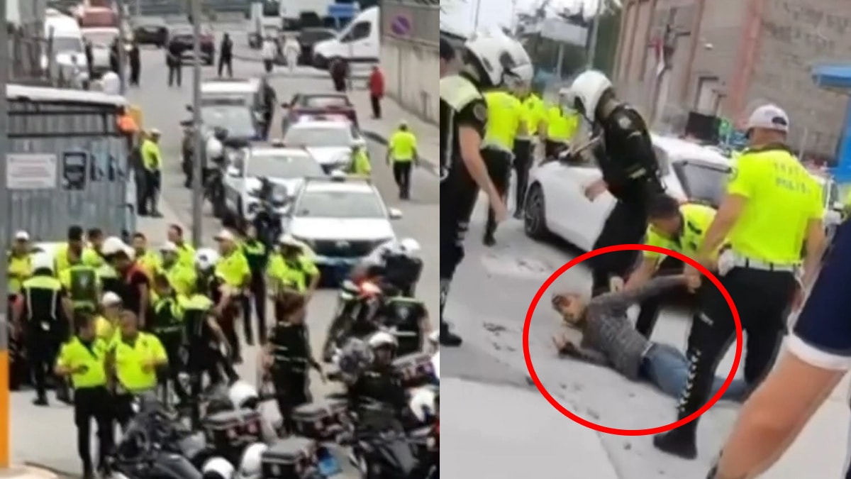 İstanbul'da hareketli anlar! Polise bıçakla saldırdı, böyle etkisiz hale getirildi