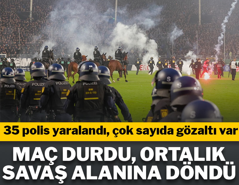 Tribünler savaş alanına döndü! 35 polis yaralandı