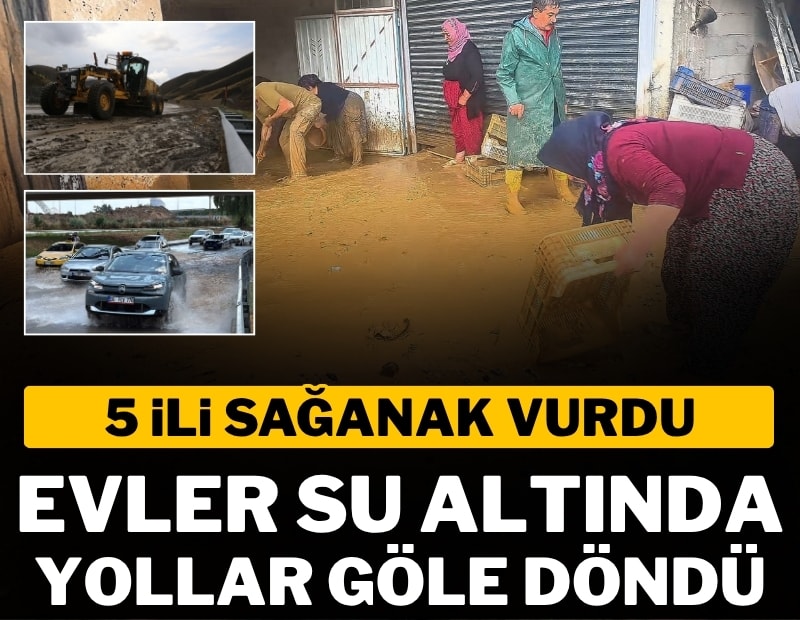 Sağanak hayatı felç etti: Dereler taştı, yollar ulaşıma kapandı