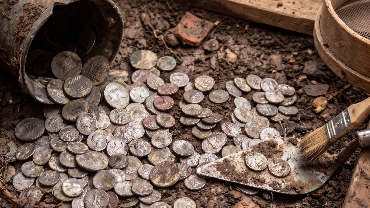 Toprağın altında gümüş dolu hazine bulundu