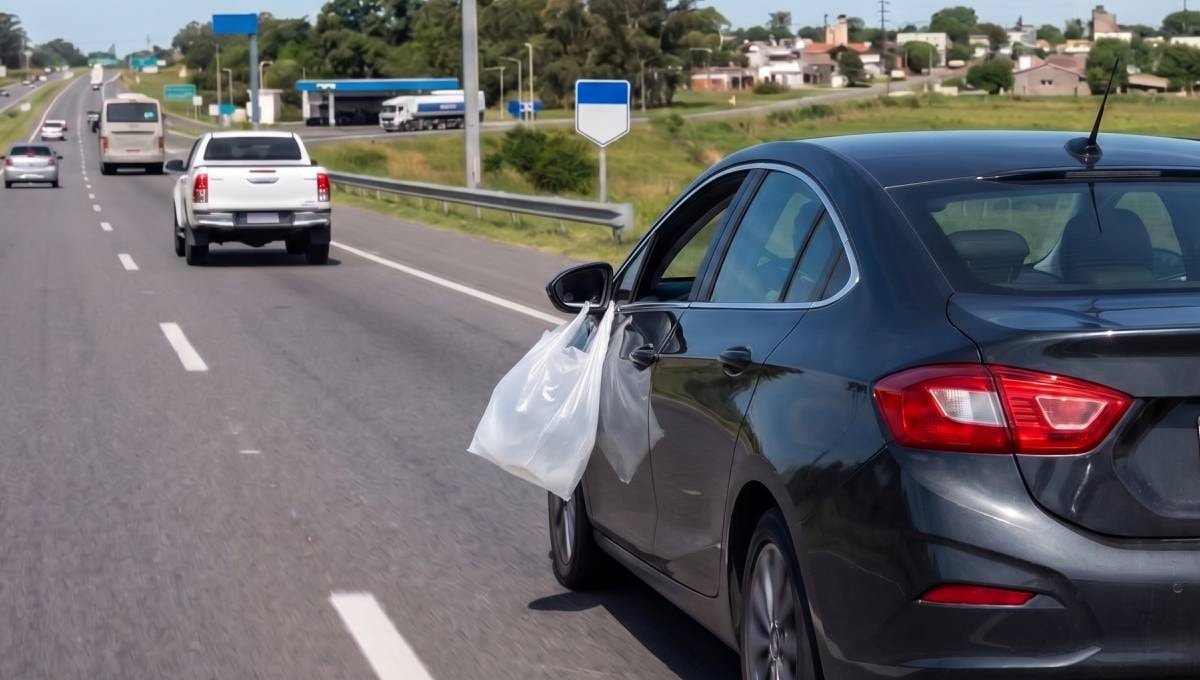 Trafikte aynaya poşet asılmış araç görürseniz hemen polisi arayın