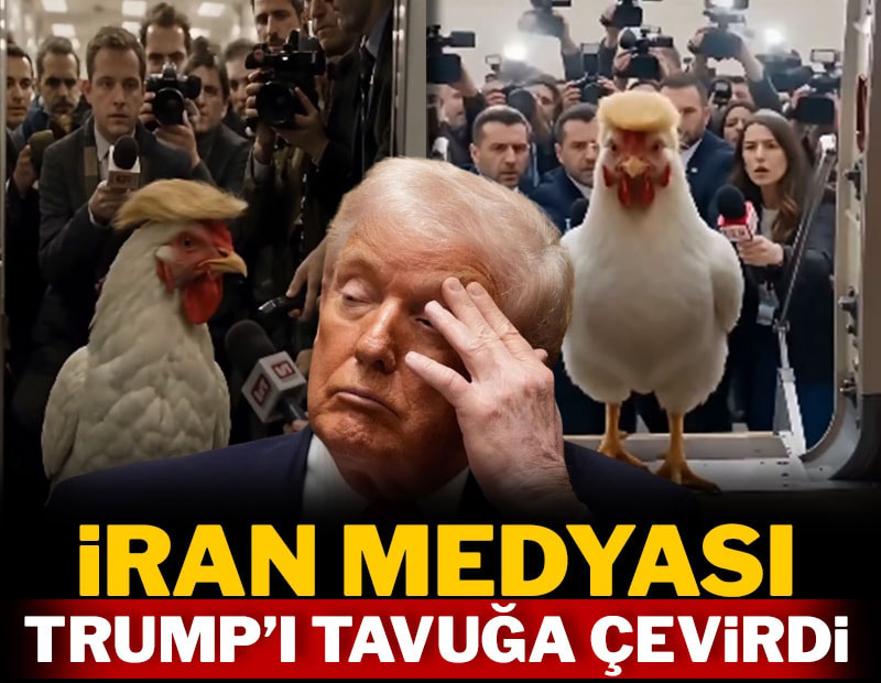 İran medyası Trump'ı tavuğa çevirdi
