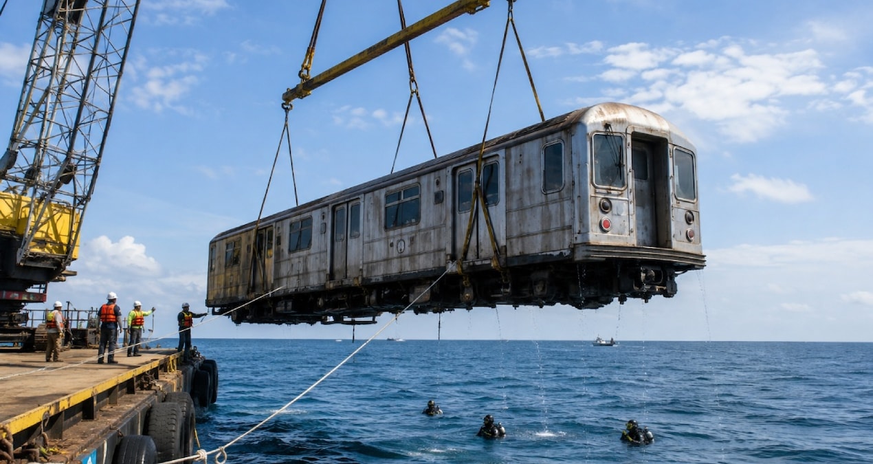 714 metro vagonunu denizin dibine batırdılar