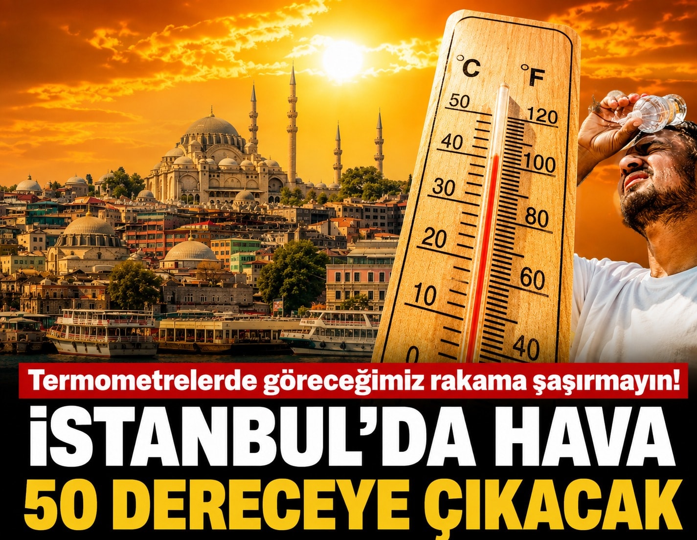 Termometrelerde göreceğimiz rakama şaşırmayın! İstanbul'da hava 50 dereceye çıkacak