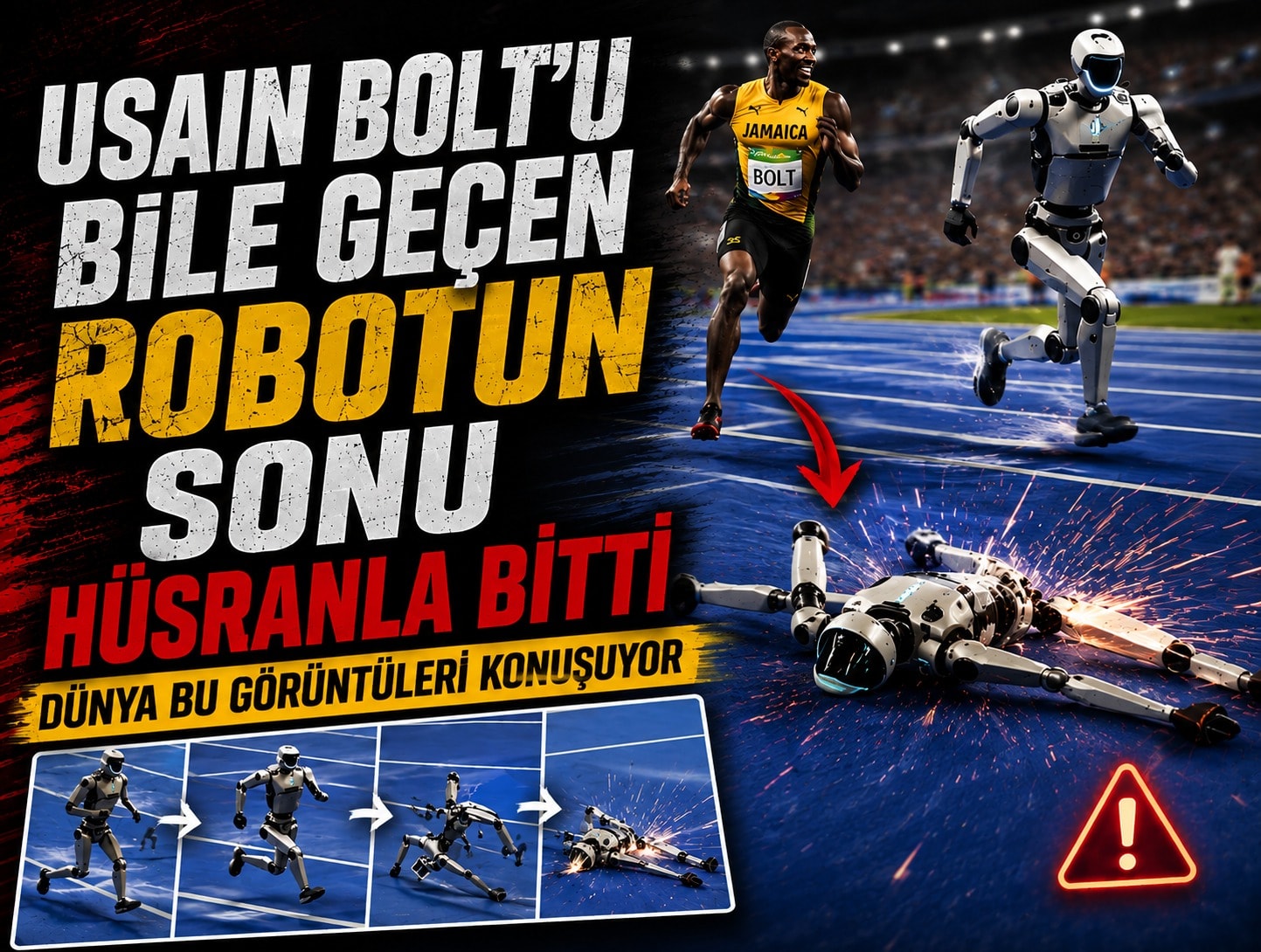 Usain Bolt'u bile geçen robot atletin sonu hüsranla bitti Dünya bu görüntüleri konuşuyor