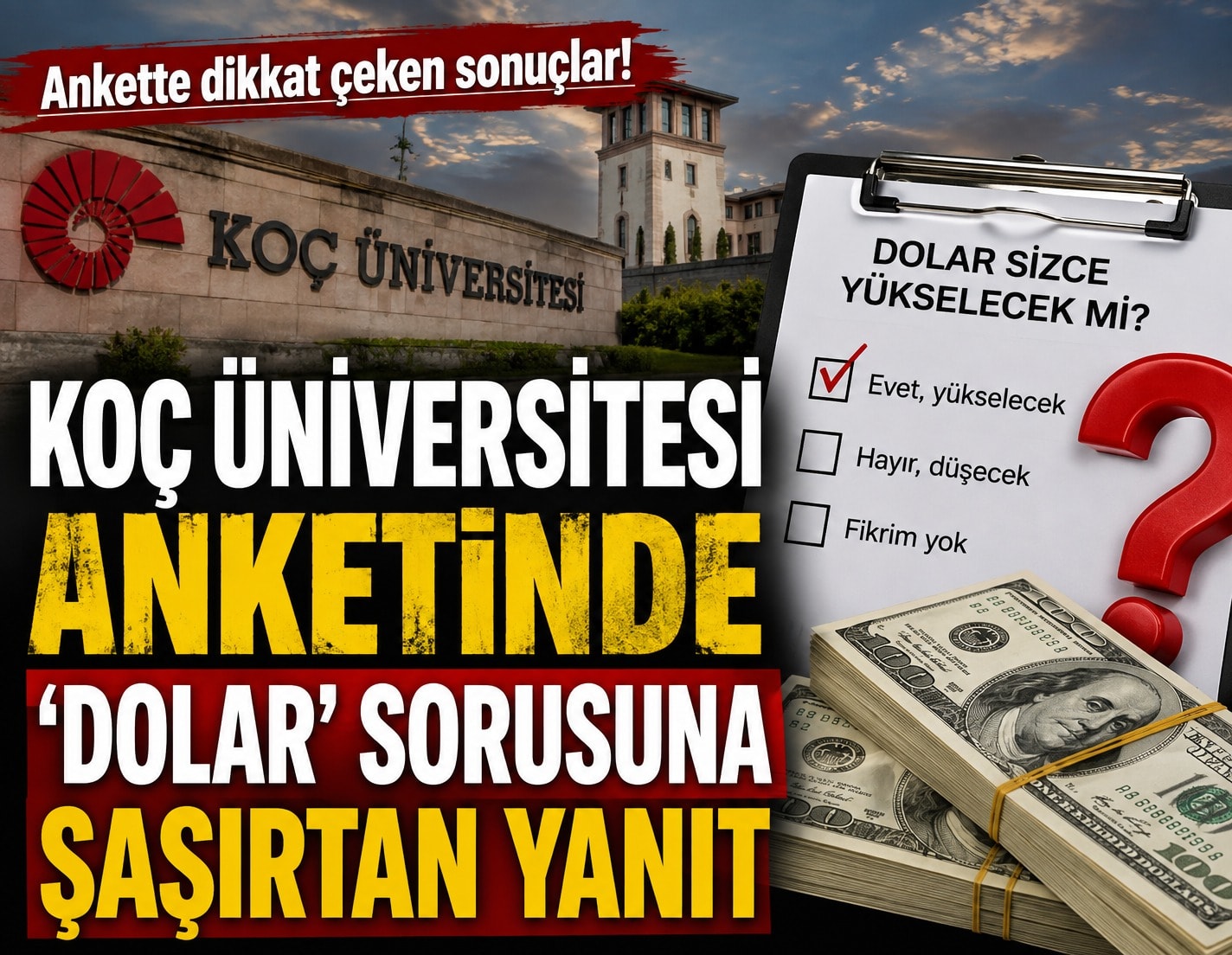 Koç Üniversitesi'nin anketinde dolar sorusuna şaşırtan yanıt