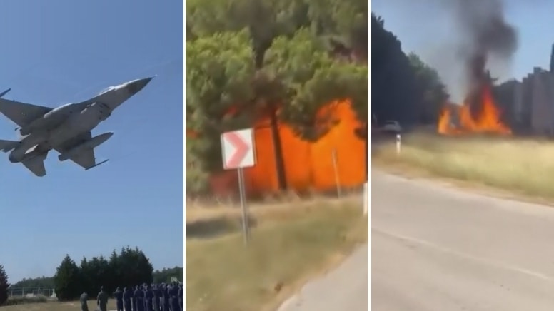 Yalova'da F-16'nın düşmesine ilişkin yeni görüntüler ortaya çıktı