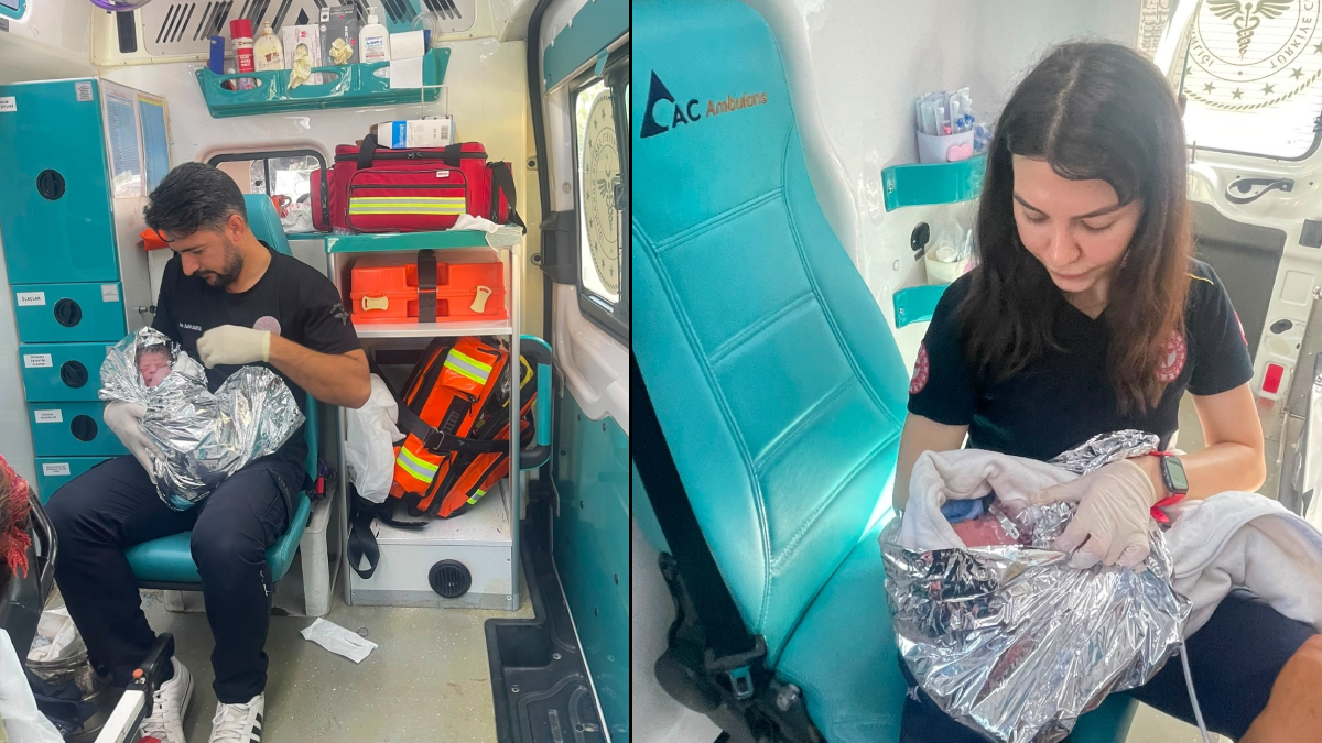 7'nci çocuğunu ambulansta dünyaya getirdi