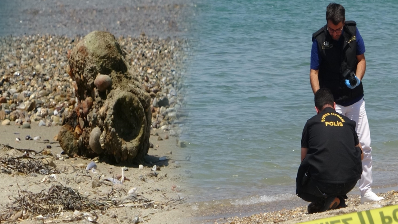 Çanakkale'de halk plajında top mermisi paniği