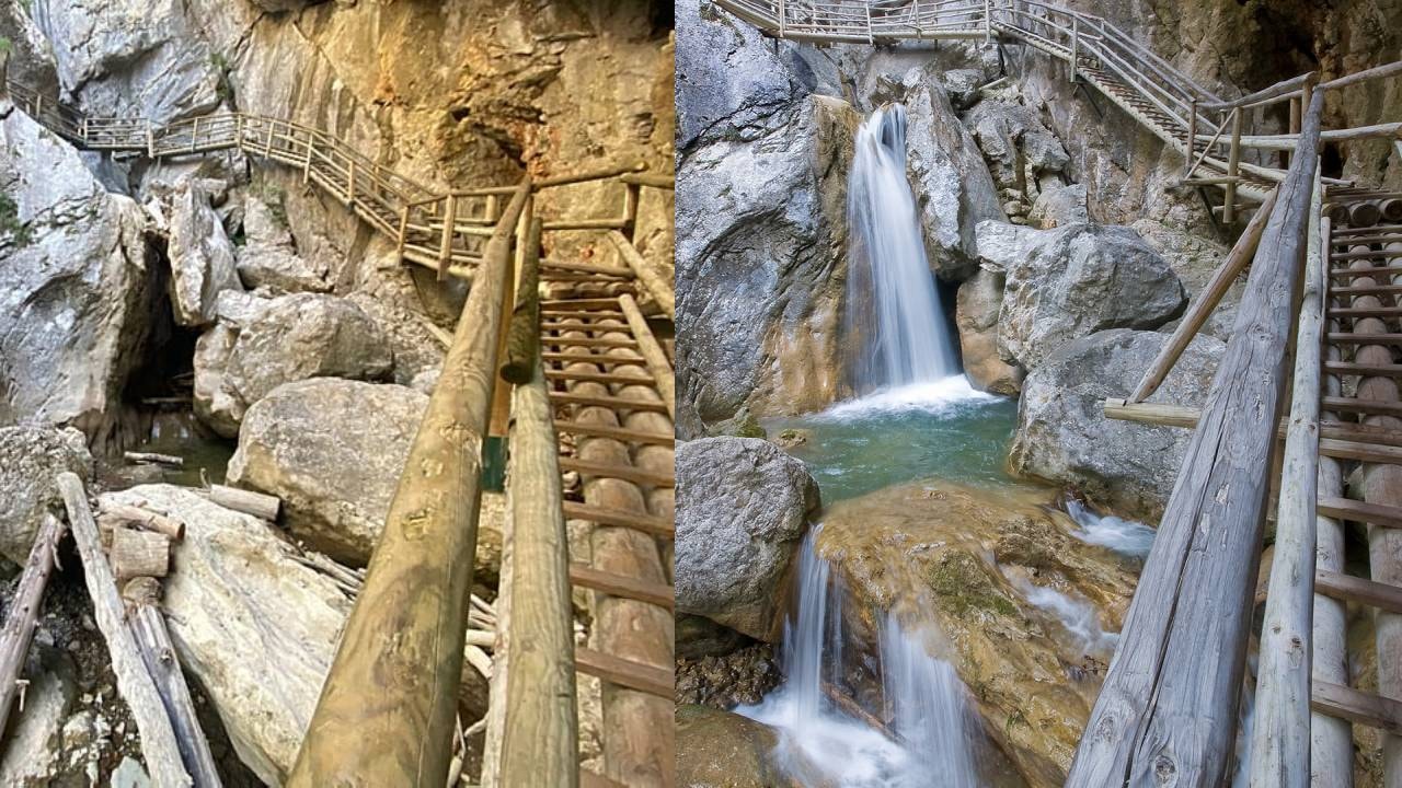 Mıknatıs gibi turist çeken ünlü kanyonun gürül gürül akan şelalesi kurudu