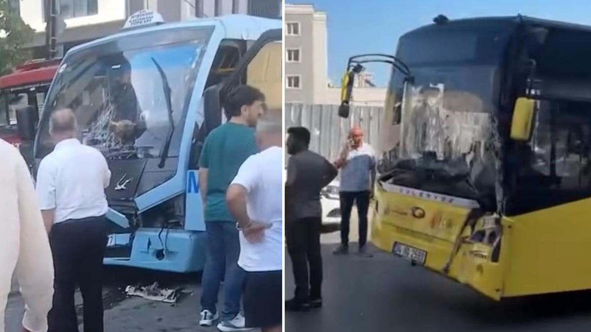 Yolcu minibüsü dehşet saçtı: İETT otobüsüyle kafa kafaya çarpıştılar