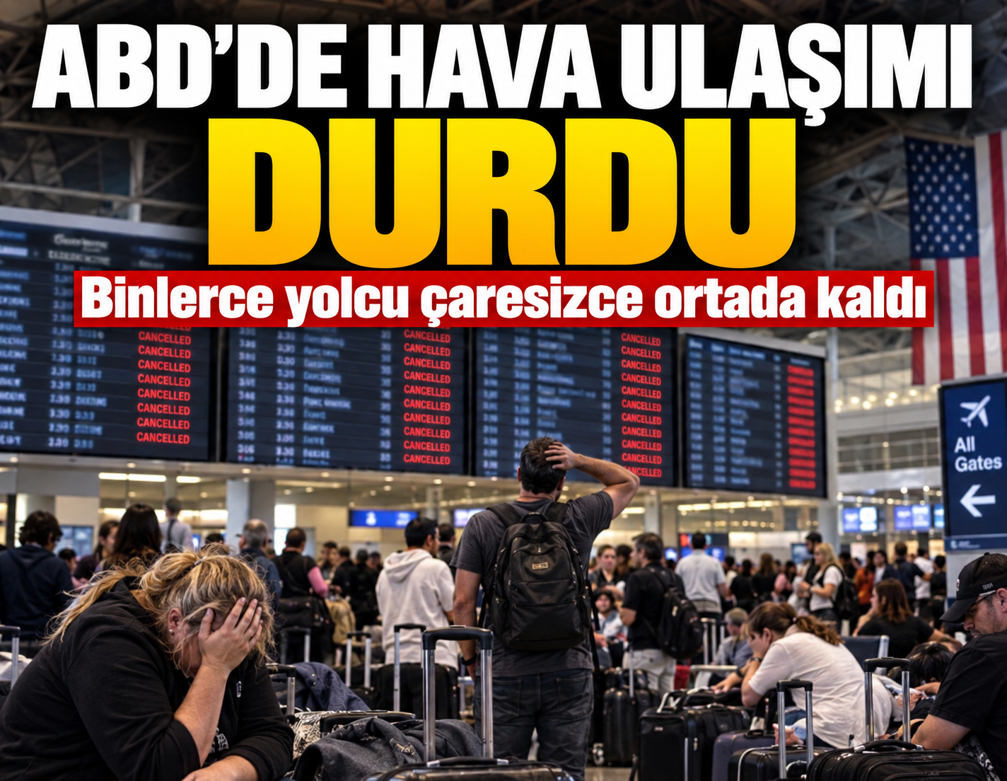 ABD'de hava ulaşımı durdu: Binlerce yolcu çaresizce ortada kaldı