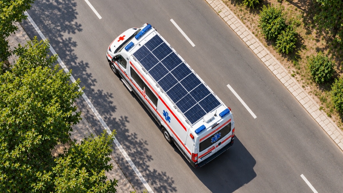 Ambulansların üzerini güneş panelleriyle kaplamaya başladılar