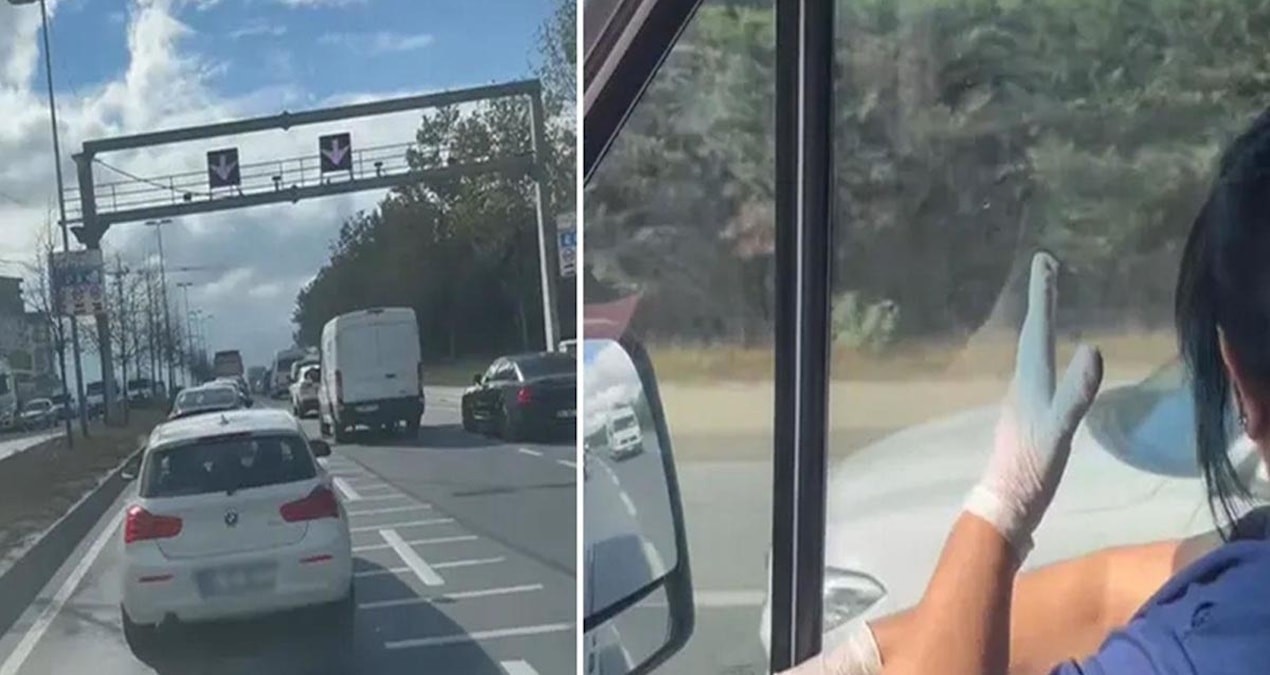 İstanbul trafiğinde skandal anlar: Ambulansa dakikalarca yol vermedi