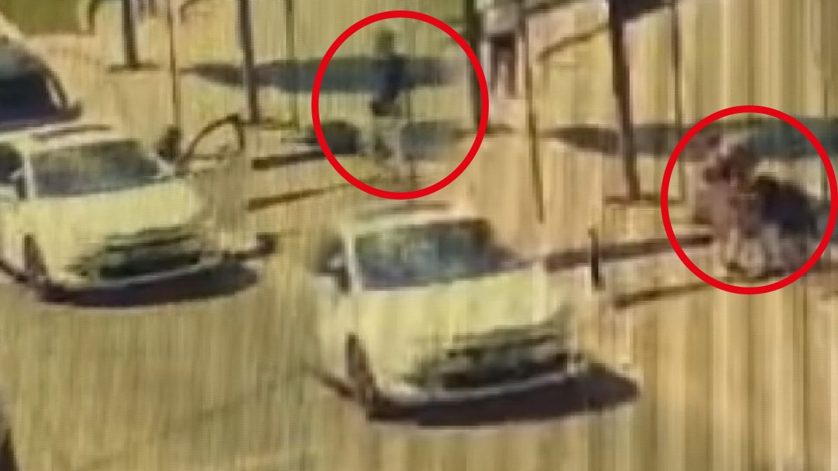 Araçtan inip, yanında eşi ve çocuğu olan yayayı evire çevire dövdü