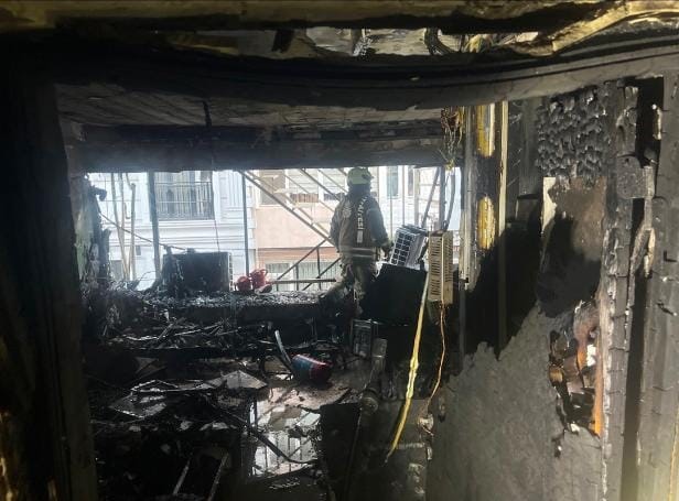 Bakırköy'de bir otelde yangın çıktı