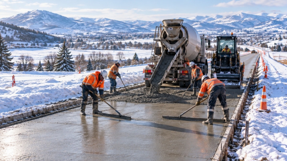 Yollara kendi kendini ısıtan beton dökmeye başladılar