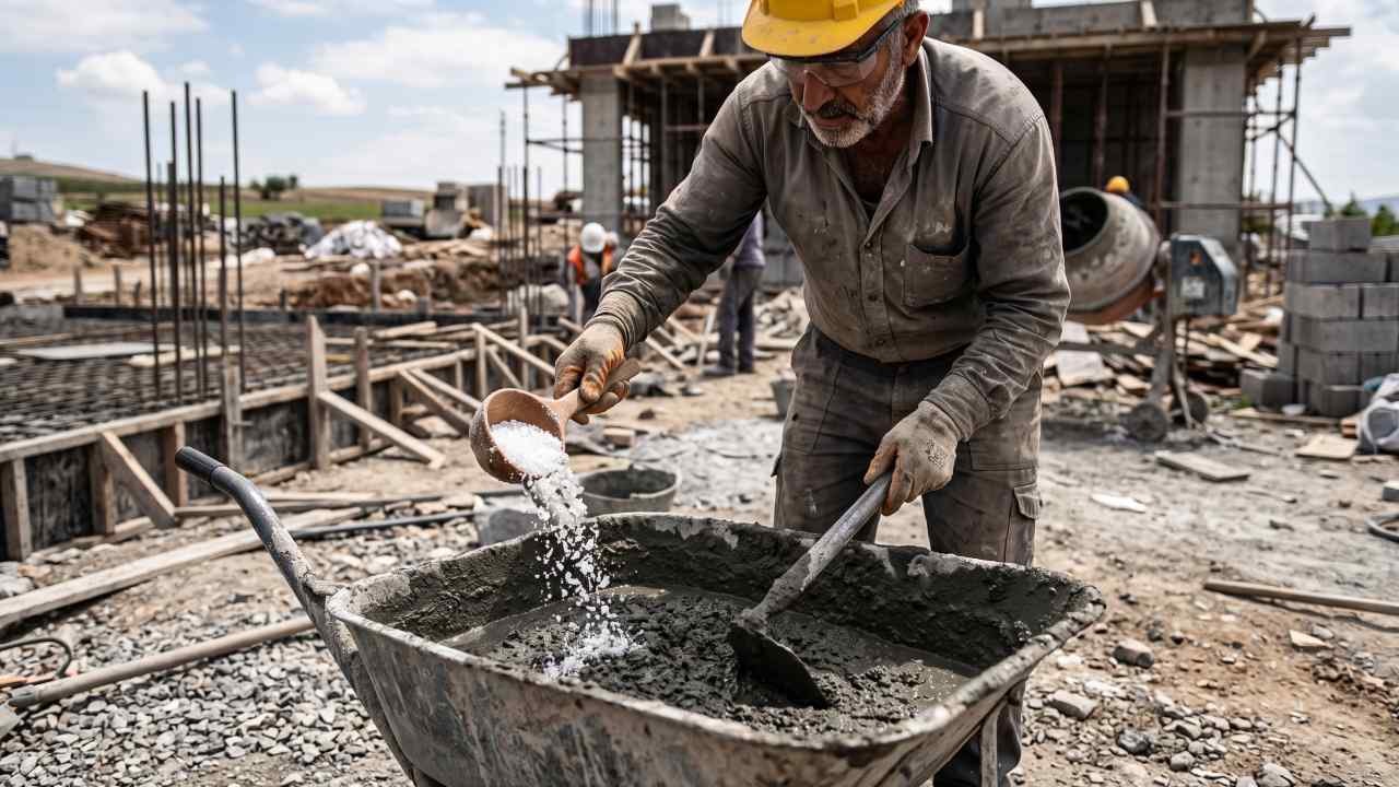 Beton harcına tuz dökünce felaketi yaşadı