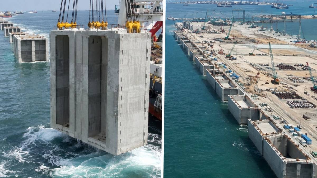 Denizin dibine 227 dev betonarme sandık yerleştirdiler